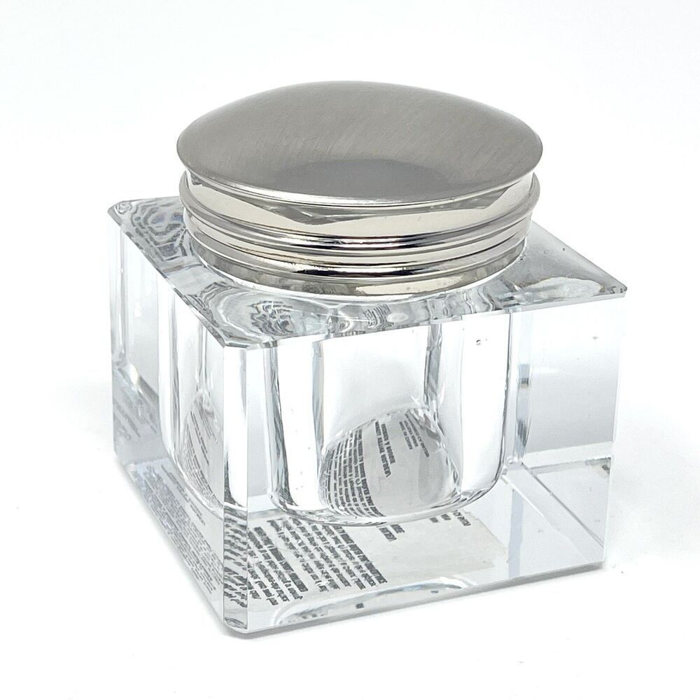 Pottery Barn Inkwell Votive Holder Glass Candle Holder Square Cut Corners